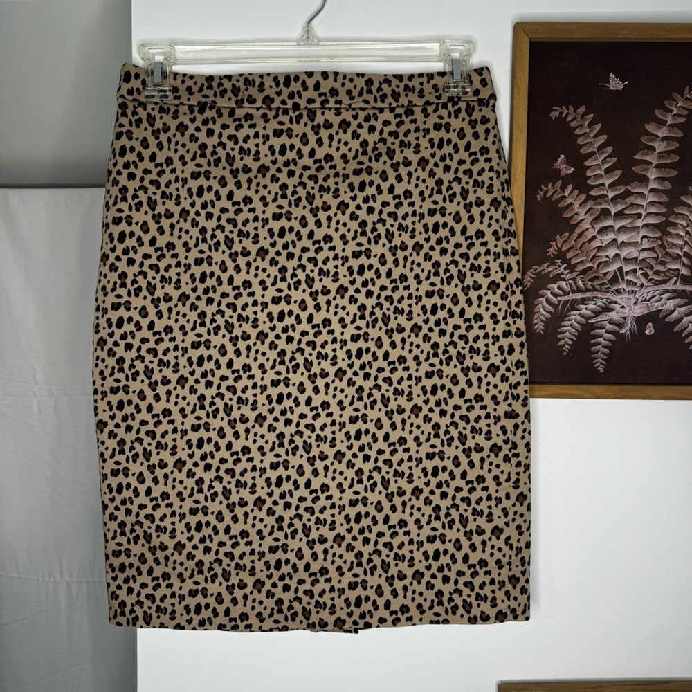 J. Crew Leopard/cheetah Print Pencil Skirt (8)